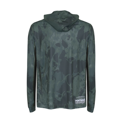 Hooded Tech Fishing Shirt - Forest Camo