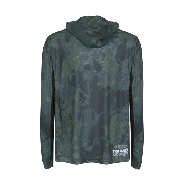 Hooded Tech Fishing Shirt - Forest Camo